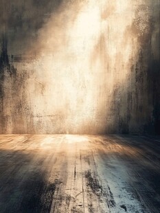 破旧空间中的光束洒落