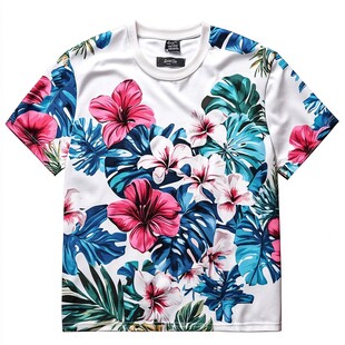花卉图案短袖T恤