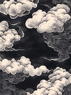 中式水墨云纹图案背景