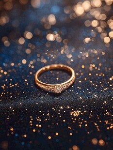 璀璨金钻戒指闪耀背景中