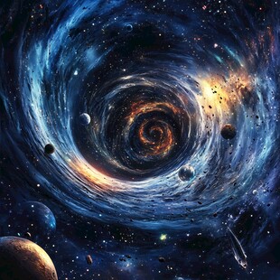 梦幻宇宙漩涡中的行星奇观