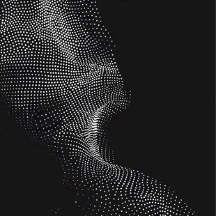 点状构成的抽象人物轮廓