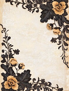 复古花卉装饰边框背景图