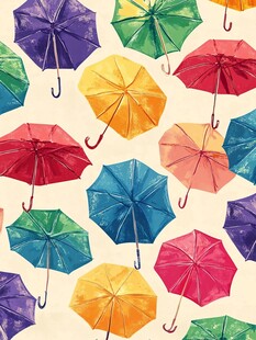 多彩雨伞图案 视觉盛宴