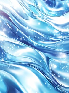 梦幻蓝色流动波纹背景图