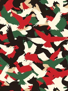 飞鸟迷彩图案设计元素