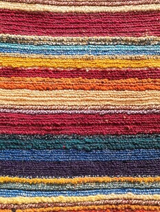 多彩条纹编织地毯纹理