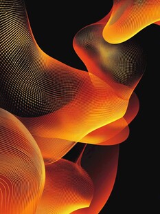 动感橙黑渐变流体线条图