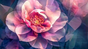 梦幻绚丽花朵抽象艺术图