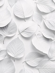 白色叶片纹理背景图案
