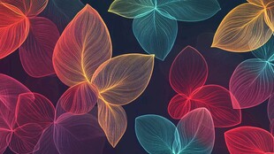 梦幻炫彩花卉图案背景