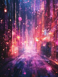 赛博朋克风未来科技街道