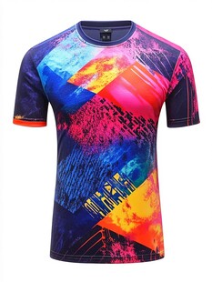 多彩印花运动短袖T恤