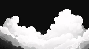 梦幻黑白云朵背景图