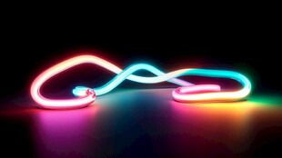 绚丽霓虹灯带交织画面