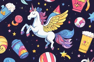 梦幻独角兽与欢乐派对元素