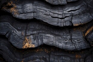 烧焦木头纹理特写