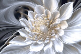 梦幻白色花朵抽象艺术图