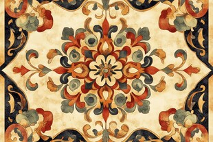 古典华丽花纹瓷砖图案