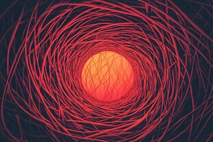 红色线条环绕的中心光球