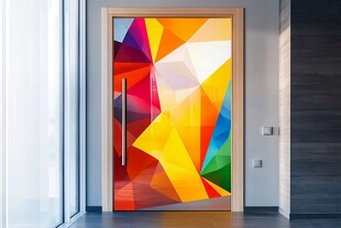 多彩几何图案创意装饰门