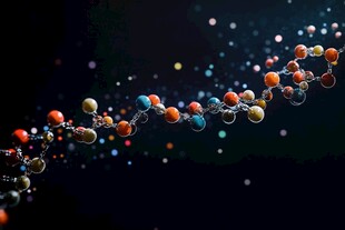 DNA分子链的绚丽3D呈现