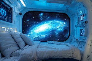 太空主题卧室的梦幻景象