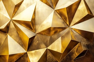 金色立体几何金属纹理背景