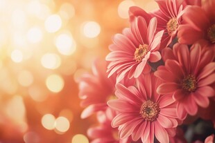 粉色雏菊 阳光下的烂漫绽放