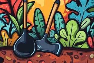 田园风园艺工具插画