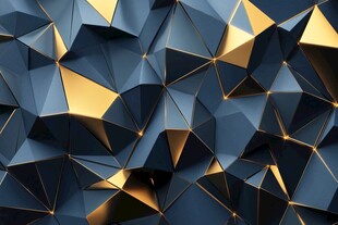 蓝金几何多边形立体背景