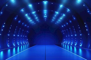 蓝色梦幻灯光秀舞台空间