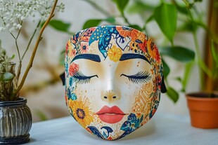 多彩手绘面具 尽显艺术魅力