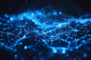 蓝色科技感数据网络画面