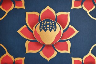 中式莲花图案精美纹饰