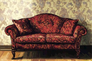复古花纹双人沙发