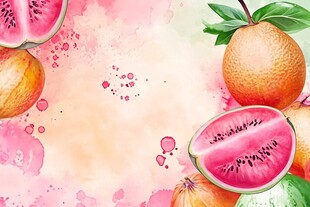 水彩风水果背景图