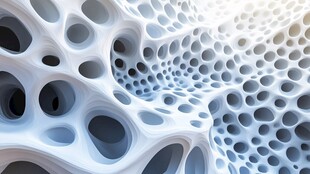 多孔结构的梦幻3D艺术画面