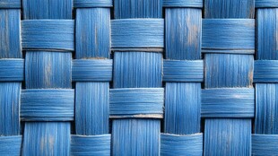 蓝色编织纹理图案特写