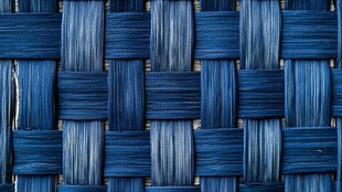 蓝色交织纹理编织物