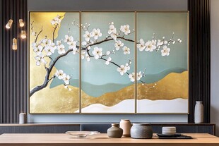 新中式梅花山水装饰画