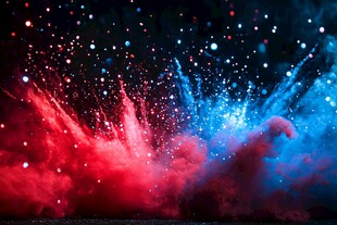 红蓝粉末爆炸特效画面