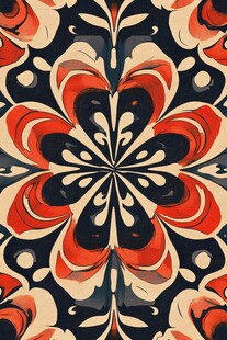 复古风几何花卉图案设计