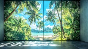 热带海景墙面装饰画