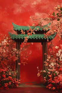 红墙绿瓦间的繁花景致