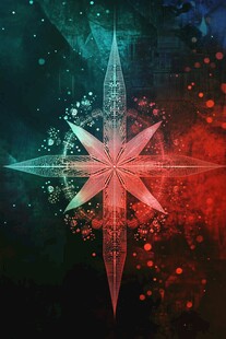 炫彩几何星形图案背景