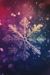 梦幻雪花 璀璨光影中的精灵