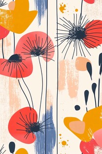 抽象花卉图案装饰背景图