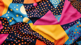 多彩几何图案印花布料