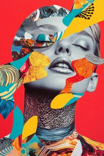抽象拼贴风女性艺术形象